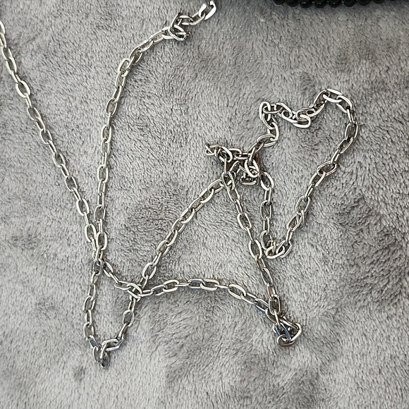 Vintage aluminum mesh beaded black chain strap shoulder purse bag evening night - Picture 4 of 8